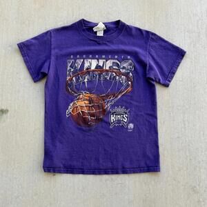 Sacramento Kings T Shirt Lee Y2K Tag Hoop Graphic Made In Usa